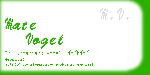 mate vogel business card